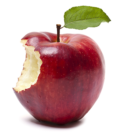 Apple with bite