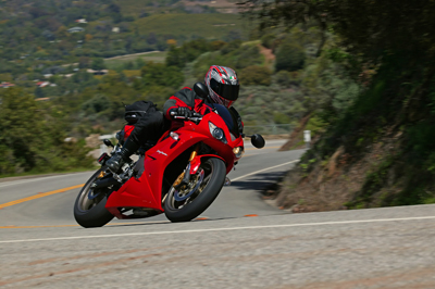 Motorcycle on a curve